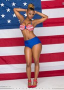 Patriotic ebony babe