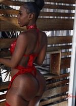Ebony lingerie model