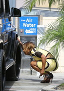 Christina Milian at a gas station