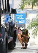 Christina Milian at a gas station
