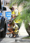 Christina Milian at a gas station