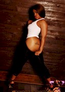 Dominique Chinn in tights