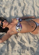 Fatima Godoy at the beach