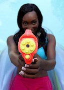 Black booty by the pool