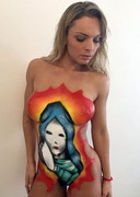 Brazilian babe in body paint