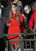 Jennifer Lopez in a red dress