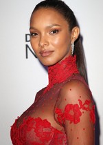 Lais Ribeiro in a sexy red dress