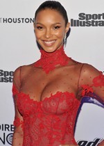 Lais Ribeiro in a sexy red dress