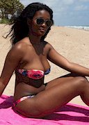 Black amateur in a bikini