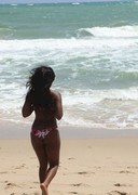 Black amateur in a bikini