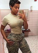 Sexy black army babe