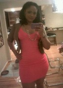 Maliah Michel in a pink dress