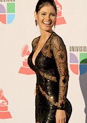 Curvy latina in a tight dress