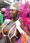 Thick woman in a parade
