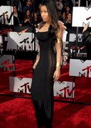 Nicki Minaj in a black dress