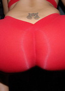 Big ass in red tights