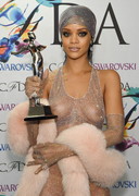 Rihanna in a sheer dress