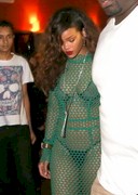 Rihanna in a mesh dress