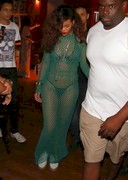 Rihanna in a mesh dress