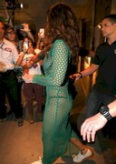 Rihanna in a mesh dress
