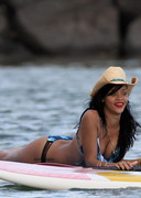 Rihanna in a blue bikini