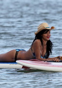 Rihanna in a blue bikini