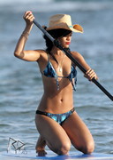 Rihanna in a blue bikini