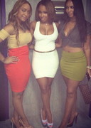 Sheneka Adams in a white dress