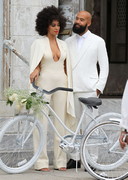 Solange wedding cleavage