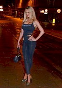 Sophie Turner in leather pants