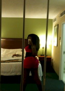 Sultry Simone in the mirror