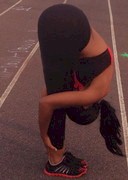 Sultry Simone stretching