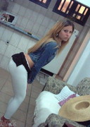 Butts in tight white pants