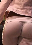 Butts in tight white pants
