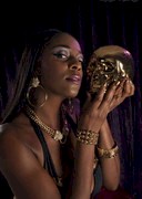 Black babe with a dildo