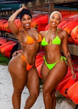 Two big booty bikini babes