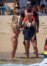 Amber Rose at the beach