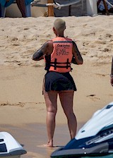 Amber Rose at the beach