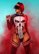 Babe in Punisher body paint