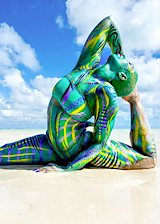 Big booty babe in body paint