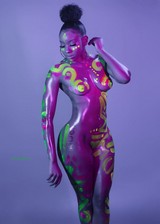Ebony babe in body paint