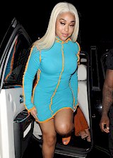 Jordyn Woods in a tight dress