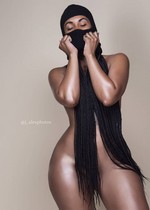 Ebony model is nude
