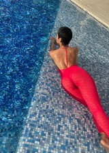 Rihanna in red lingerie