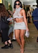 Chaney Jones Wears a See-Through Top in Miami