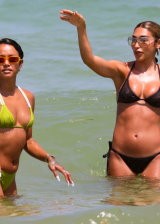 Chantel Jeffries and Karrueche Tran in Bikinis on the beach in Miami