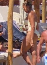 Jordyn Woods in Swimsuit on the beach in Mykonos