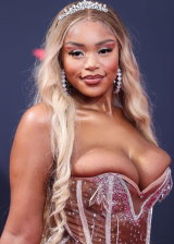Jourdin Pauline big boobs at the 2022 BET Awards in LA