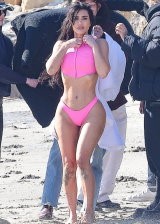 Kim Kardashian in a Bikini at a Beach in Malibu