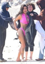 Kim Kardashian in a Bikini at a Beach in Malibu